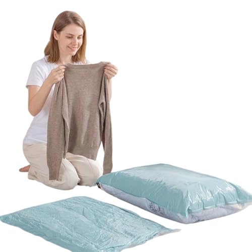 Vacuum Storage Bags for Clothing - NeatNest 6 Pack Flat Space Saver Bags, 3 Small+3 Medium, for Clothes, Towels, Sweaters, Dual Compression (Vacuum or Hand Press), Airtight and Reusable - color: 3 flat S, 3 flat M