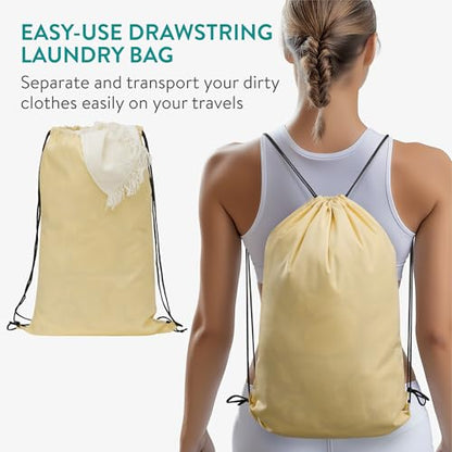 Navaris Compression Packing Cubes Set of 6 - Compressible Travel Bags for Packing Many Sizes - Lightweight Compression Travel Organizer Suitcase Carry On Luggage Backpacks - Beige