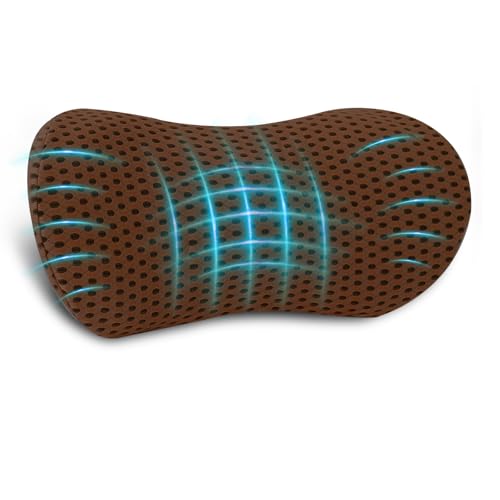 Lumbar Pillow, Memory Foam Lumbar Support Pillow for Office Chair and Car Seat, Ergonomic Streamline Back Pillow for Lower Back Pain Relief, Back Support Pillow for Sitting, Driving, Traveling - color: Light Coffee