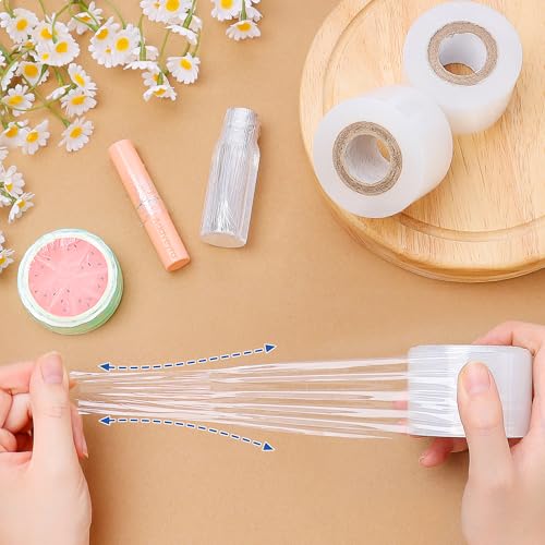 Mini Stretch Wrap Film Unheated Shrink Wrap Roll for Bottles/Jars Seal Packing (2 PCS)