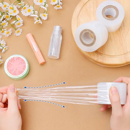 Mini Stretch Wrap Film Unheated Shrink Wrap Roll for Bottles/Jars Seal Packing (2 PCS)
