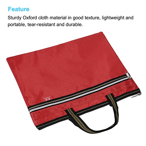 PATIKIL Waterproof Zipper File Bag, Documents Books Tools Storage Zip Pouch for Office Travel, Red - color: Red