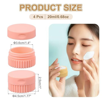 uxcell 4pcs Travel Containers for Toiletries, 0.68oz 20ml Small Silicone Cream Jars Leak-proof Travel Essentials with Lid for Cosmetic Body Skin Cream, Watermelon Red - color: Watermelon Red