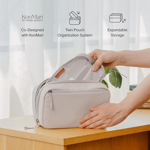 Orbitkey KonMari 2-in-1 Tech Acessory Pouch - Stone - color: Stone