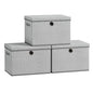 SONGMICS Large Storage Bins with Lids, 41 Quart Fabric Closet Organizer, 3 Pack Foldable Storage Boxes, 16.9"L x 11.8"W x 11.8"H, Dove Gray URFB545GD01