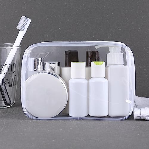 Tergy 20 Pack Clear Cosmetics Bags for Women Men Waterproof Toiletry Bags PVC Makeup Bags Organizer Case with Zipper for Travel Bathroom (20 White(Length 9.8 inch, height 7.1 inch, width 2.36 inch)) - color: 20 White(Length 9.8 inch, height 7.1 inch, widt