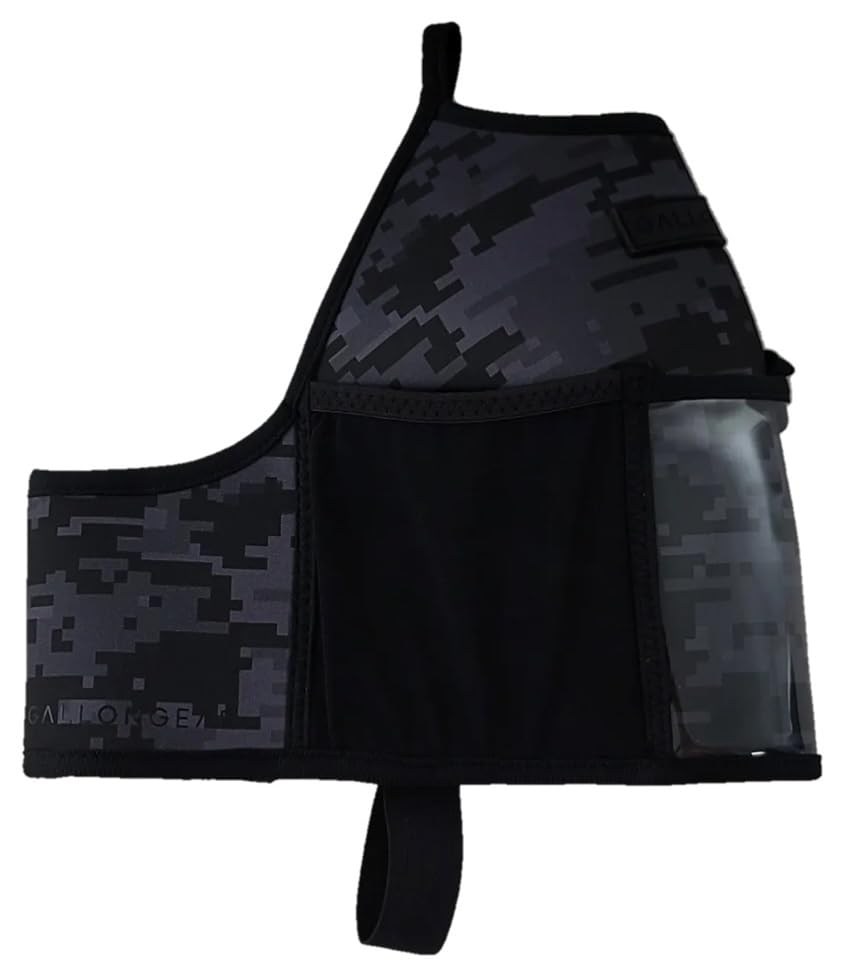 Half-Gallon Fitness Hydration Cover | Neoprene Insulated Cooling & Portable Gym Water Bottle Carrier | CASE with Storage Pockets - color: CAMO DIGITAL BLACK