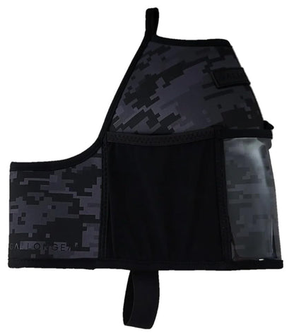 Half-Gallon Fitness Hydration Cover | Neoprene Insulated Cooling & Portable Gym Water Bottle Carrier | CASE with Storage Pockets - color: CAMO DIGITAL BLACK