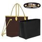 Soft Nylon Purse Organizer Insert for Lv Neverfull MM Tote Bag, Waterproof Lightweight with Laptop Compartment Luxury Neverfull MM Organizer, Tote Handbags Divider Shaper with Cup Holder Insert,Black - color: Black