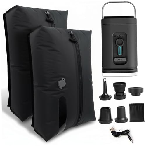 2 Pack Travel Vacuum Bags for Luggage, 17L Travel Compression Bags with Flat Bottom & Window, Space Saver for Luggage, Suitcase & Backpack Organization, Vacuum for