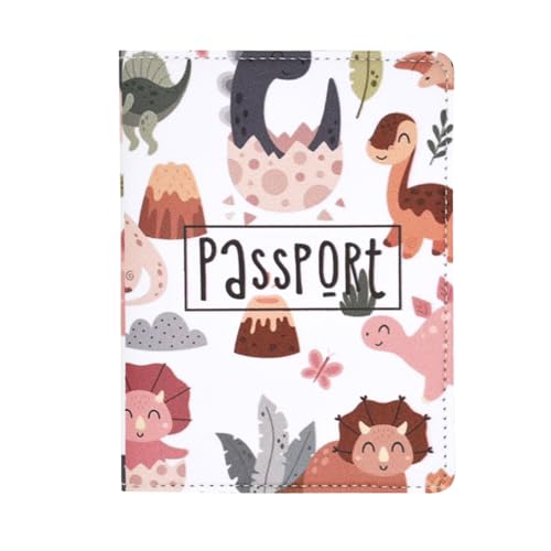 Passport Cover for Kids, Women and Men,Travel Documents Organizer Protecto,Travel Passport Holder,Passport Holder Cover Travel Wallet (dinosaur-pink) - size: dinosaur-pink