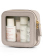 Popvibe Clear Makeup Bag Travel Cosmetic Case Transparent Toiletry Bag with Zipper, Portable Make Up Organizer Traveling Compact Car Bag for Essentials - color: Stone, style: Mini Chic