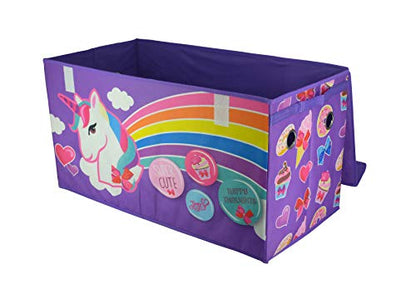 Idea Nuova JoJo Siwa Collapsible Children’s Toy Storage Trunk, Durable with Lid, Purple - color: Jojo Siwa