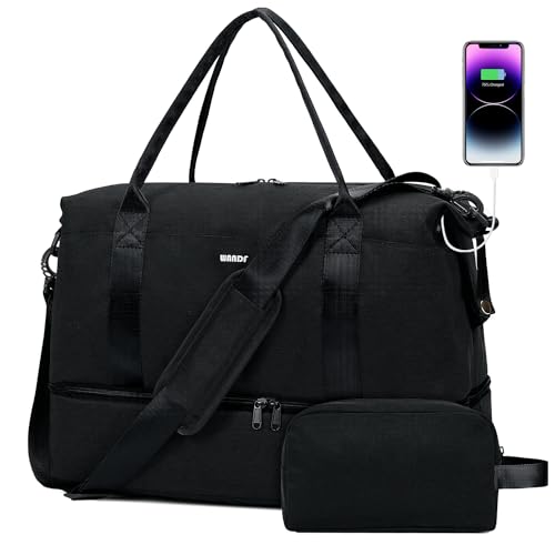 For Spirit Airlines Personal Item Bag Underseat Carry On Bag with Wet Pocket & Shoe Compartment & USB Charging Port - color: Black