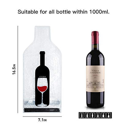 5 Pack Reusable Wine Bag for Travel Wine Bottle Protector Sleeve for Airplane Car Cruise Protection Luggage Leak-proof - color: Bottle, 5 pack