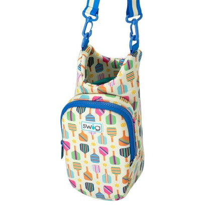 Swig Life Water Bottle Sling Bag, Water Bottle Holder with Adjustable Strap, Carrier Bag with Zippered Phone Pocket, Holds 36oz (Pickleball) - color: Pickleball