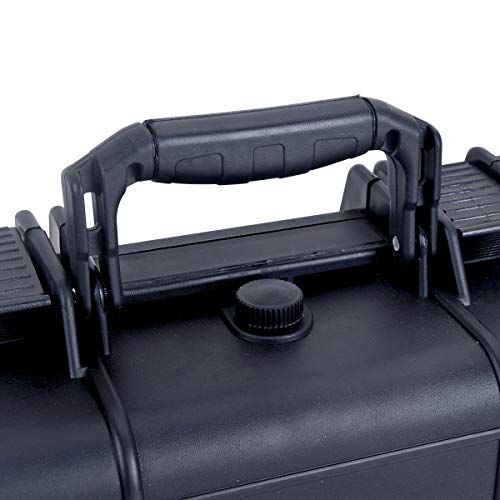 MEIJIA Portable All Weather Waterproof Protective Case,Hard Case,Camera Case With Customized Fit Foam,Fit Use of Drones,Camera,Equipments,Pistols,Elegant Black,13.35 x11.63x5.98inches - color: black