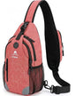Sling Backpack for Women & Men, Crossbody Travel Bag with Water Bottle Holders, 17 Pockets, Quick-Access Phone Pocket, Hidden Security Pocket, Fits 11" Tablet, for Daily Carry, Travel, Theme Parks - color: M-rosehip