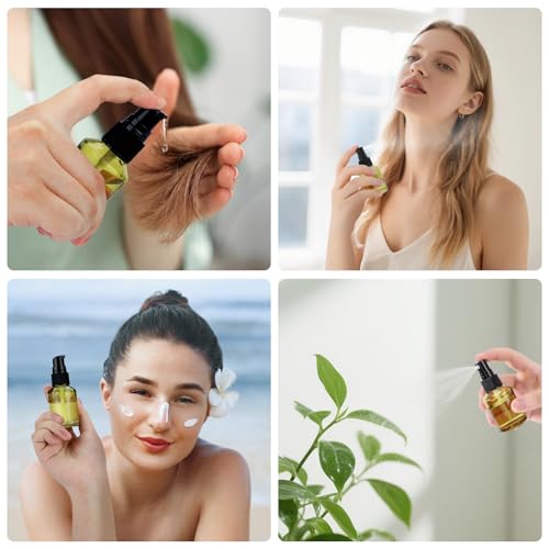 Segbeauty 6pcs 1oz Glass Mini Travel Bottles of 3pcs Small Lotion Containers, 3pcs Perfume Travel Refillable Bottles, 30ml Pump Dispenser Empty Spray Bottle, Oils Liquid Container Bottle Dispenser - size: 1oz+1 fl oz