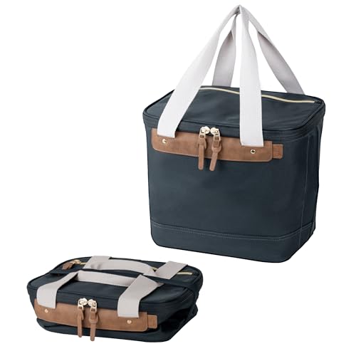 CleverMade Malibu Collapsible Cooler Bag – Small Portable Cooler Bag for Travel, Premium Foldable Insulated Cooler for Beach, Picnic & Day Trips, Holds Up to 18 Cans, Leakproof Soft Carry Cooler - color: Leeward Navy, size: Small