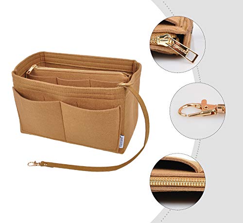 Vercord Felt Organizer Insert For Purse Handbag Tote Bag In Bag Inside Shaper Divider Neo Coffee Small - color: A Coffee, size: Small