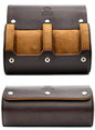 2 Watch Travel Case for Men Vegan Leather Watch Roll Case Organizer and Display - Elegant Gift - Espresso Brown Vegan Leather - color: Espresso Brown 2-watch case
