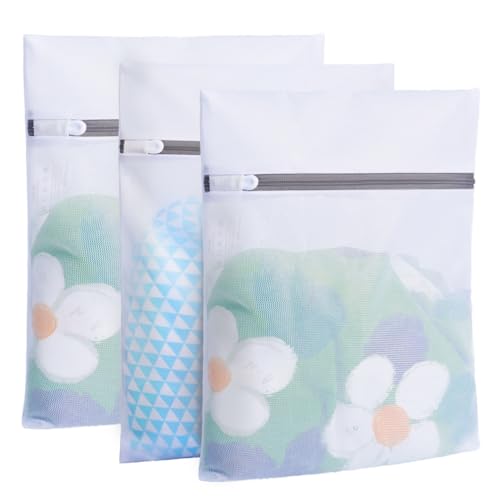 BAGAIL Laundry Bags Mesh Wash Bag for Intimates Lingerie and Delicates(3S) - color: Pearl White-Fine Mesh, size: 3S