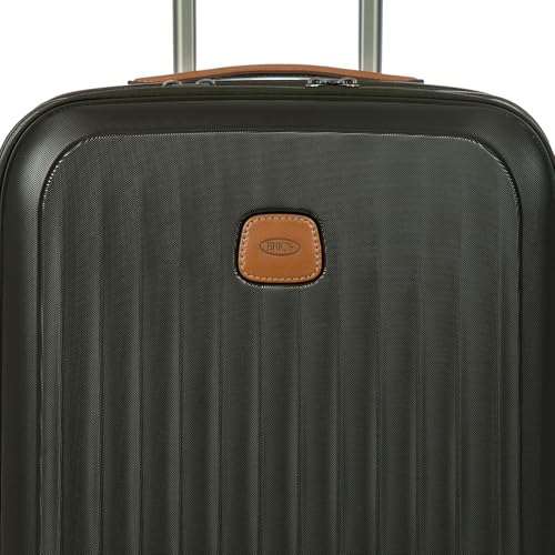 Bric's Taormina Ultra-Light Carry-On Spinner – Airline Approved Expandable Hard Shell Suitcase with TSA Lock, Anti-Tamper Zippers & Built-In USB Port - 21 Inch with Pocket, Olive - color: Olive, size: Carry-On w/ Front Pocket