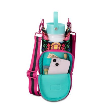 Swig Life Water Bottle Sling Bag, Water Bottle Holder with Adjustable Strap, Carrier Bag with Zippered Phone Pocket, Holds 36oz (Caliente) - color: Caliente