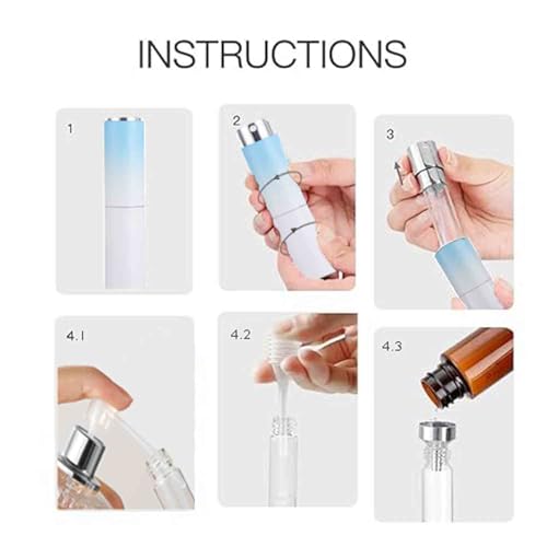 8ML Atomizer Perfume Spray Bottle for Travel (5 PCS) Empty Cologne Dispenser, Refillable Portable Sprayer - size: 8ml-Perfume Atomizer-5p