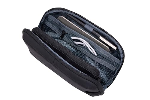 Thule Aion Travel Organizer - 2-in-1 Pouch Includes Travel Wallet and Electronics Bag - RFID Blocking Zipper Pouch - Internal Pockets to Stay Organized - 100% Recycled Waxed PFC-Free Fabric - color: Black