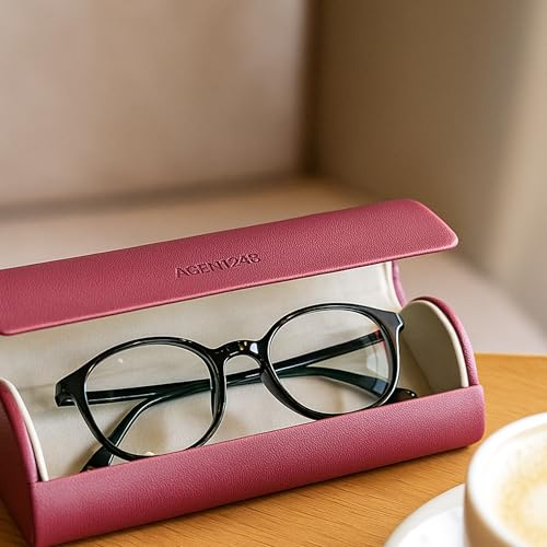 Eyeglass and Sunglass 2-Compartment Travel Case - color: Merlot Red