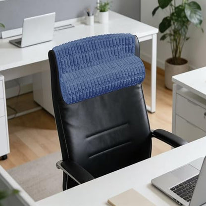 Memory Foam Recliner Neck Pillow. | Breathable pressure relieving ergonomic cushion fits car, sofa, office chair, recliner.Navy Blue,17"W×2.7"D - color: Navy Blue, size: 17"W x 2.7"D