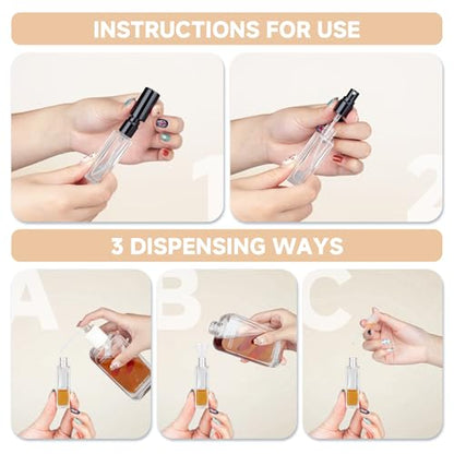 Perfume Travel Refillable Atomizer, 3 Pack 10ml Leak Proof Refillable Perfume Bottle for Air Travel, Purse and Business Trips, Glass Atomizer Sprayer for Cologne with Funnel & Pipette - color: Clear