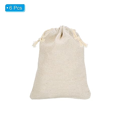 PATIKIL 8"x6" Coin Money Sacks Bag, 6Pcs Bank Deposit Change Transit Cash Bags with Drawstring Currency Gift Sacks Style 1, Beige - color: Beige, size: 8"x6"