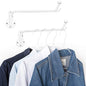 Mkono Wall Mounted Clothes Hanger with Swing Arm Holder Valet Hook Metal Hanging Laundry Drying Rack Space Saver for Closet Organizer, Laundry Room Organization Bathroom, Bedroom,2 Pcs, White - color: White