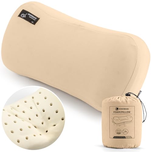 HIKEMAN Camping Memory Foam Pillow - Ultralight Washable Camping Essentials Backpacking Travel Pillow for Outdoor Camp, Sport, Airplanes, Hiking(Skin) - color: Skin