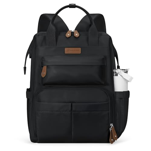Maelstrom Laptop Backpack, Fits 15.6-17.3 Inch Travel Backpack Gift for Women Men, Waterproof College School Computer Bag, Anti-theft Business Work Bag with Luggage Strap (Black, 15.6 Inch) - color: Black, size: 15.6 Inch