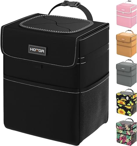 HOTOR Car Trash Can - Leak-Proof Car Organizer and Storage Bag for The Back/Front/Console of Any Cars,Sedans, SUVs & Trucks Easy-to-Install Car Accessory Interior - color: Black, size: 2 Gallons