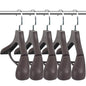 DEDU Suit Hangers for Men 10 Pack, Brown Coat Hangers Extra Wide Non Slip Width 17.7", Thick Plastic with Pants Bar & Metal Hook - color: Brown, size: 10 Pack
