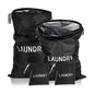 4Pcs Travel Laundry Bags, Dirty Clothes Travel Bag, Waterproof Wet Bags with Zips, Reusable Wet Dry Bag for Swimming Yoga Dance Clothes (Black) - color: Black