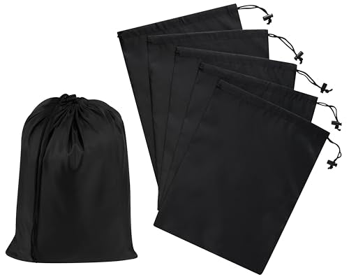 PALTERWEAR Drawstring Bag with Toggle - Nylon Cinch and Ditty Pouch - Six-Pack (Black, 9 x 12 Inch, Set of 6) - color: Black, size: 9 x 12 Inch