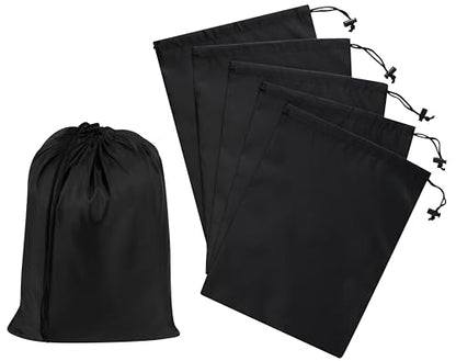 PALTERWEAR Drawstring Bag with Toggle - Nylon Cinch and Ditty Pouch - Six-Pack (Black, 9 x 12 Inch, Set of 6) - color: Black, size: 9 x 12 Inch