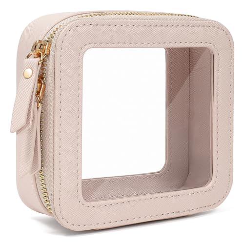 Travel Clear Makeup Bag Set, TSA Approved Cosmetic Bag Case with Zipper Portable Makeup Pouch Toiletry Bag Traveling Cosmetic Organizer Storage Bag Car Organizer Car Essentials - color: N-Beige