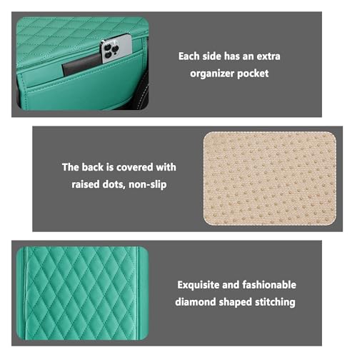 Stacool Upgraded Car Center Console Cover,Microfiber Leather Car Armrest Cover Cushion with 2 Storage Bags,Universal Car Armrest Storage Box (Turquoise) - color: Turquoise