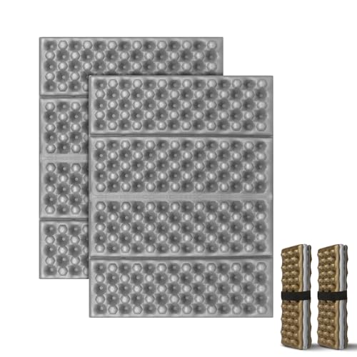 FOCHIER F Stadium Seat Pad, Camping Foam Pad, Foldable Z Stadium Seat Cushion Insulated Sitting Pad for Camping Backpacking Stadium Outdoor Picnic, Hiking, Mountaineering,Bleachers - color: Iron Grey 2pc