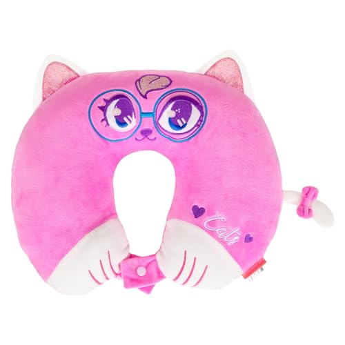 Travel Neck Pillow for Kids Adult Cute Soft Plush Memory Foam Airplane Neck Pillow for Traveling Animal Flight Pillow Head Rest Neck Support for Cars Long Flights - color: Cat
