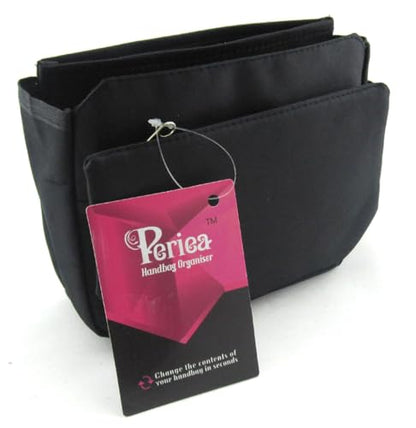Periea ‘Tegan’ Small Handbag Organizer Insert or Make-up Bag – 5 Colors Available (Black) - color: Black