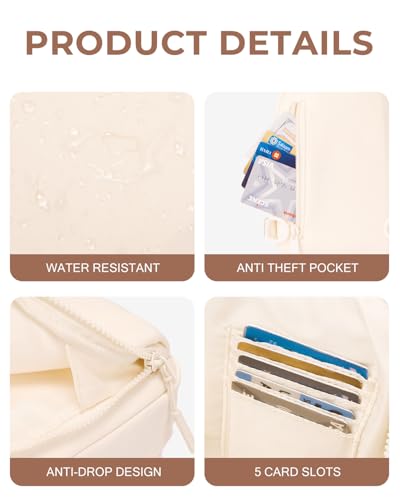 CHOLISS Small Crossbody Bags for Women and Men, Sling Bag for Women and Men Trendy, Fanny Packs Chest Bag with Extended Strap - color: Ivory
