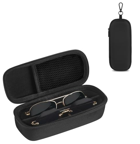 Mkono Travel Sunglasses Organizer Glasses Case Multiple Pairs with Adjustable Slots Eyeglasses Case Storage Box for Men (2 Slots, Black) - color: Black, style: 2 Slots